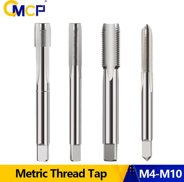 CMCP HSS Metrisches Gewindebohrer Set Rechtsgewinde mit gerader Nut in Silber für M4 bis M10 - Bild 1