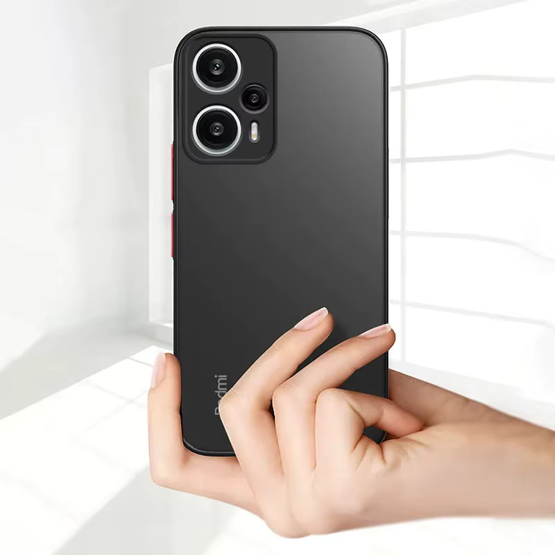 Luxus Hybrid Schutzhülle für Xiaomi Redmi Note 12 13 12S 12C 13C Turbo Pro Plus 5G in Schwarz mit matter Silikon-Rückseite - Bild 3
