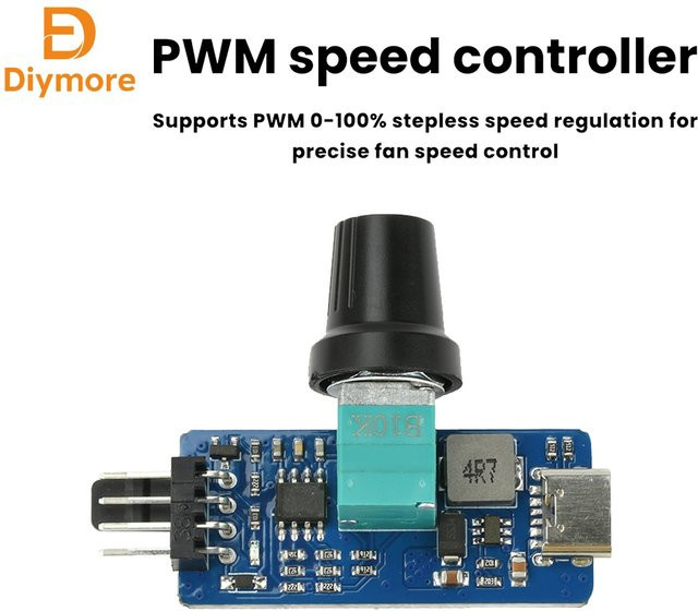 diymore PWM DC 5V-12V Spannungsregler und stufenloser Geschwindigkeitsregler mit LED-Dimmer in Blau 4PB3 - Bild 1