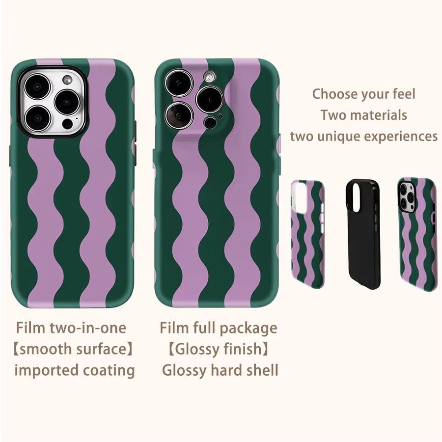 Potdemiel Handyhülle mit Lavendel-Wellen-Design für iPhone 11 bis iPhone 17 Pro Max Plus, Farbe: Purple - Bild 3