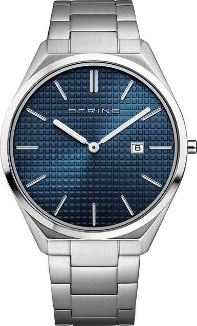 Bering Herrenuhr, Quarz, Edelstahl, Blau, 40 mm, 3 ATM - Bild 1