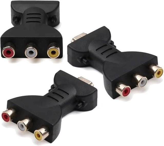 AILEHKUO RCA AV zu HDMI Konverter in Schwarz für Full HD 1080P mit USB-Kabel und Audiokabel - Bild 1