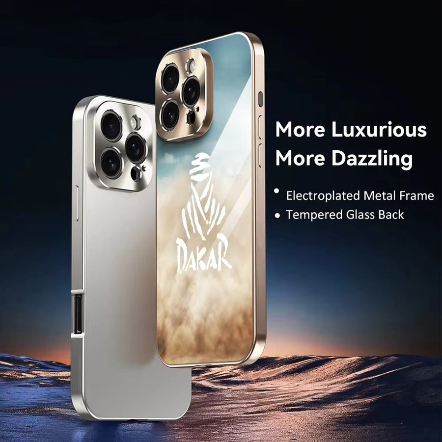 D-Dakar Stoßfeste Handyhülle mit galvanisiertem Metall-Stoßfänger für iPhone 17 16 15 14 13 12 Pro Max Plus - Bild 3