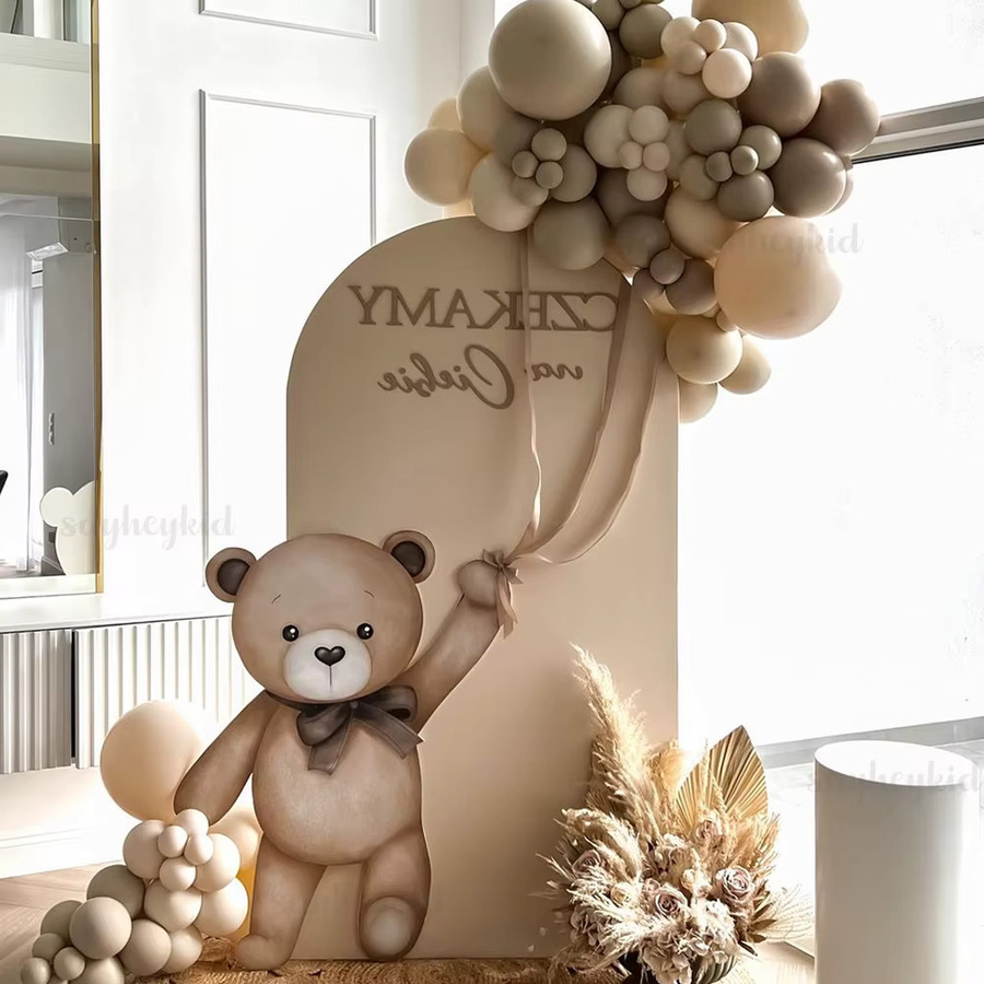 81 Stück Braunbär Luftballon-Set in Braun und Beige für Babyparty und Geburtstag, Retro-Boho Party-Dekoration mit 36 Zoll Teddybär-Ausschnitten - Bild 2