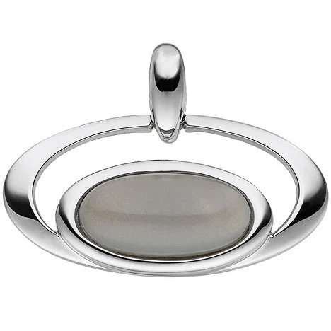 Colfem Anhänger oval, 585 Weißgold, Mondstein Cabochon - Bild 1