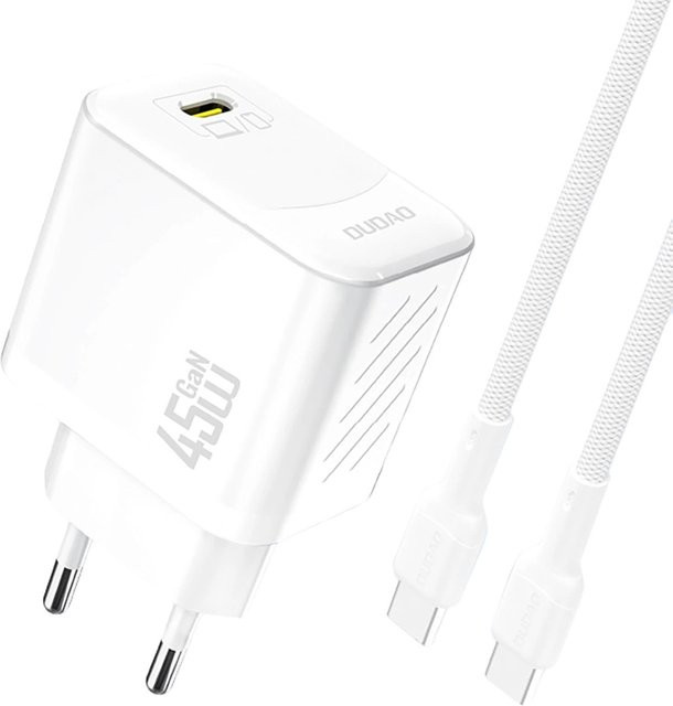 Dudao A28C Netzladegerät mit USB-C Kabel, 45W, 3A, 1 x USB-C, Weiß - Bild 1