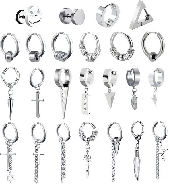 CHIEGEEY Creolen Edelstahl, Silber, Unisex - Bild 1