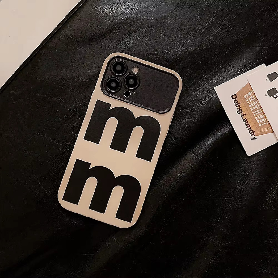 Stoßfeste Handyhülle mit dem Buchstaben M in Schwarz für Apple iPhone Modelle - Bild 4