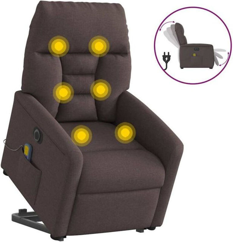 Elektrischer Massagesessel mit Aufstehhilfe von vidaxl in Braun aus Stoff - Bild 1
