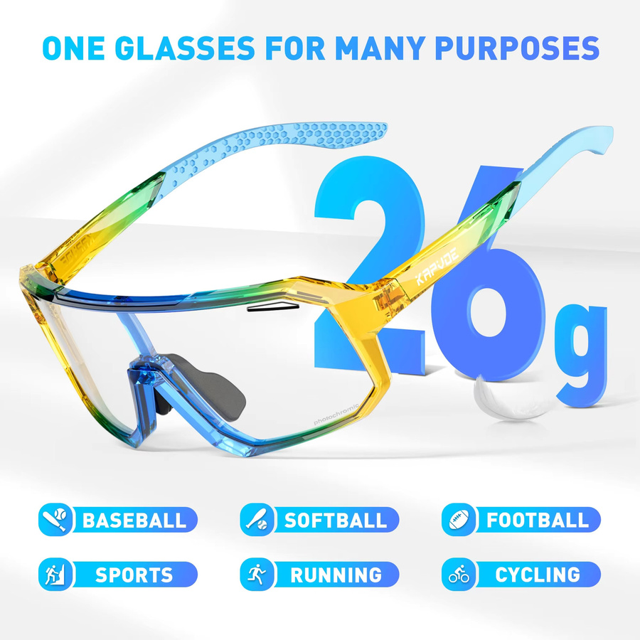 Kapvoe Kinder Sportsonnenbrille, Vollrand, Kunststoff, Multicolour - Bild 2