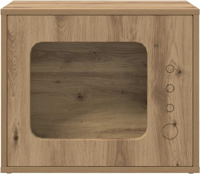 vidaXL Katzenhaus aus Holzwerkstoff in Eiche, Braun, B/T/H: 51 x 30 x 42 cm - Bild 1