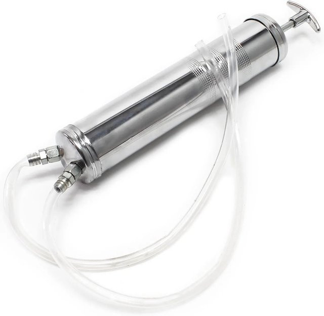 Wiltec Öl-Umfüllpumpe als Handpumpe und Absaugpumpe in Silber, Fassungsvermögen: 1450 ml - Bild 1