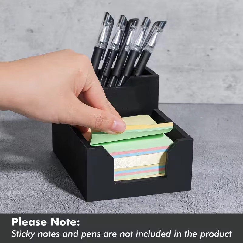Memo-Box Organizer für Haftnotizen aus Kunststoff, Schwarz - Bild 2
