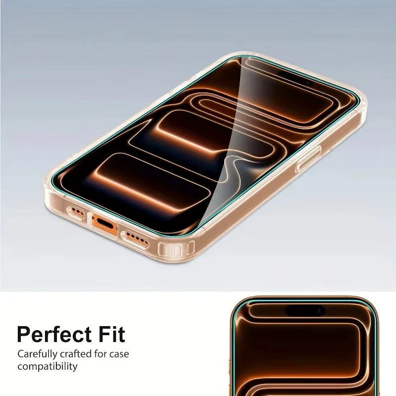 3 Stück Displayschutzfolie aus gehärtetem Glas für Apple iPhone 11 12 13 14 15 16 17 Pro Max und Plus Modelle, transparent - Bild 6