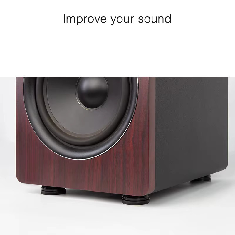 yinyu Isolationsfüße für Lautsprecher und Subwoofer aus Aluminium und Silikon, 4er-Set, Schwarz - Bild 3