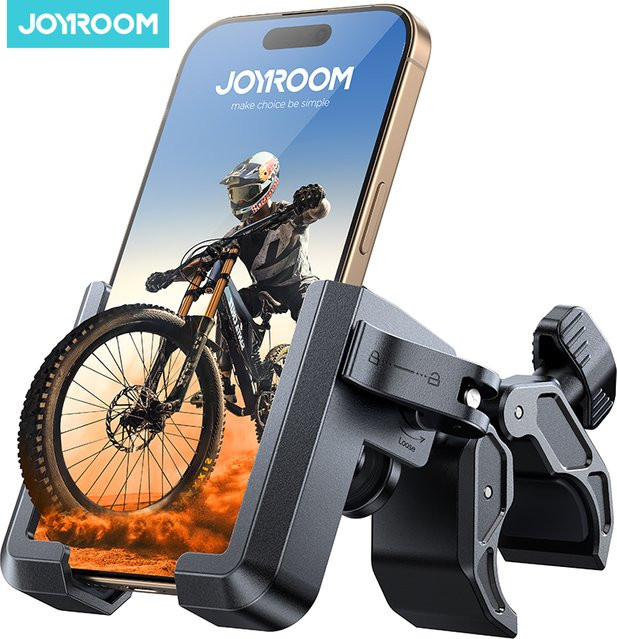 Joyroom Fahrrad-Handyhalterung und Motorrad-Telefonhalterung, stoßfest mit 360 Grad Sicht, Farbe: Schwarz, passend für Smartphones von 4,7 bis 7 Zoll - Bild 1
