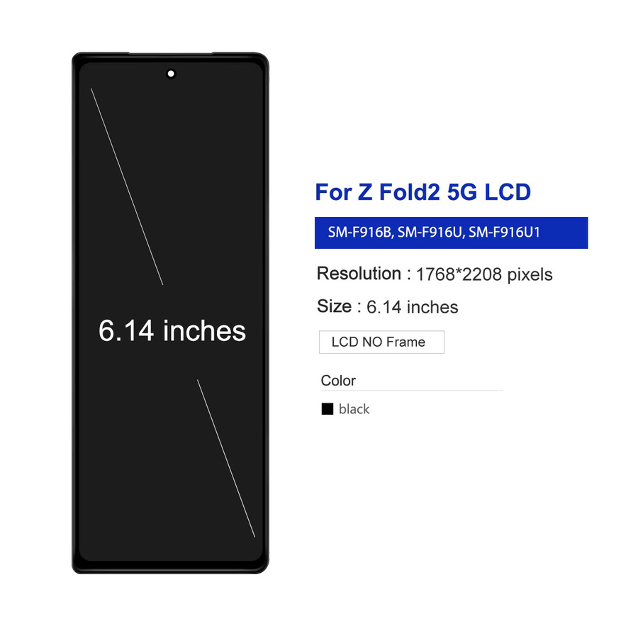 Sinmaytai LCD-Display Touchpanel Digitizer Montage für Samsung Galaxy Z Fold2 5G F9160 F916B in Schwarz - Bild 3