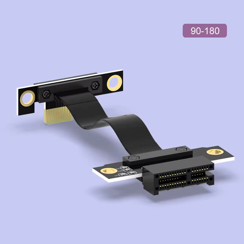 Haoyexin PCI-E 3.0 Riser-Karte PCI Express Verlängerungskabel für Grafikkarten, Netzwerk- und Soundkarten, Schwarz - Bild 1