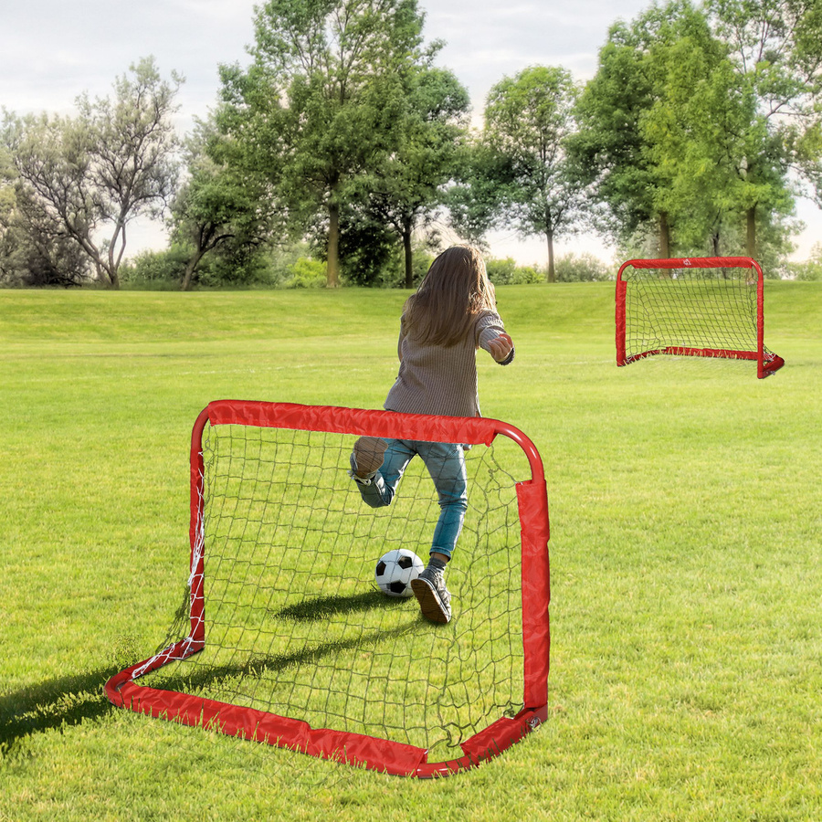 HOMCOM Fußballtore Set, 2er Set, Minitore aus Metall, Rot - Bild 2