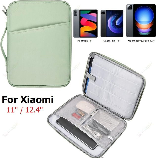 Xiaomi Tablet Sleeve Handtasche für Mi Pad 6 7S Pro und Redmi Pad SE in Pink und Grün - Bild 1