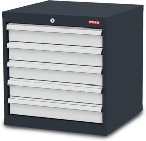 STIER Schubladenschrank mit 5 Schubladen aus Stahl, pulverbeschichtet, Breite: 60 cm, Tiefe: 57,5 cm, Höhe: 62 cm - Bild 1