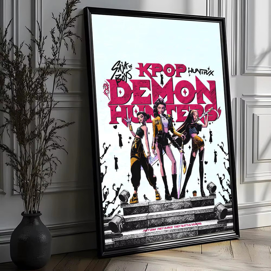 Beast Kingdom KPop Demon Hunters Poster in Weiß und Multicolour, Rechteckiges Abstract Graphic Design aus Papier - Bild 2