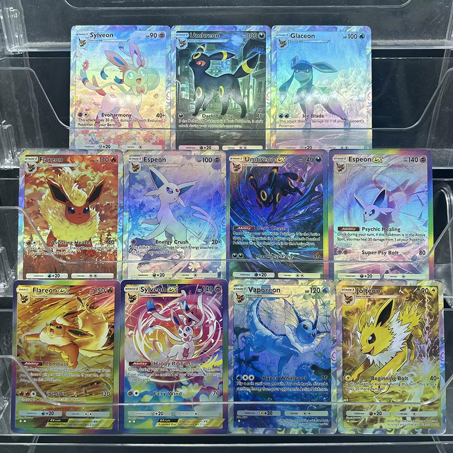 Keeppley Pokémon Sammelkarten, Eeveelution Umbreon Sylveon Glaceon, Pappe / Karton - Bild 1