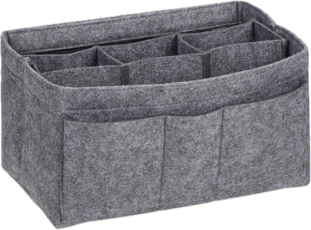Relaxdays Taschenorganizer aus Filz in Dunkelgrau mit Mitteltrenner B/T/H: 29 x 17 x 19 cm - Bild 1
