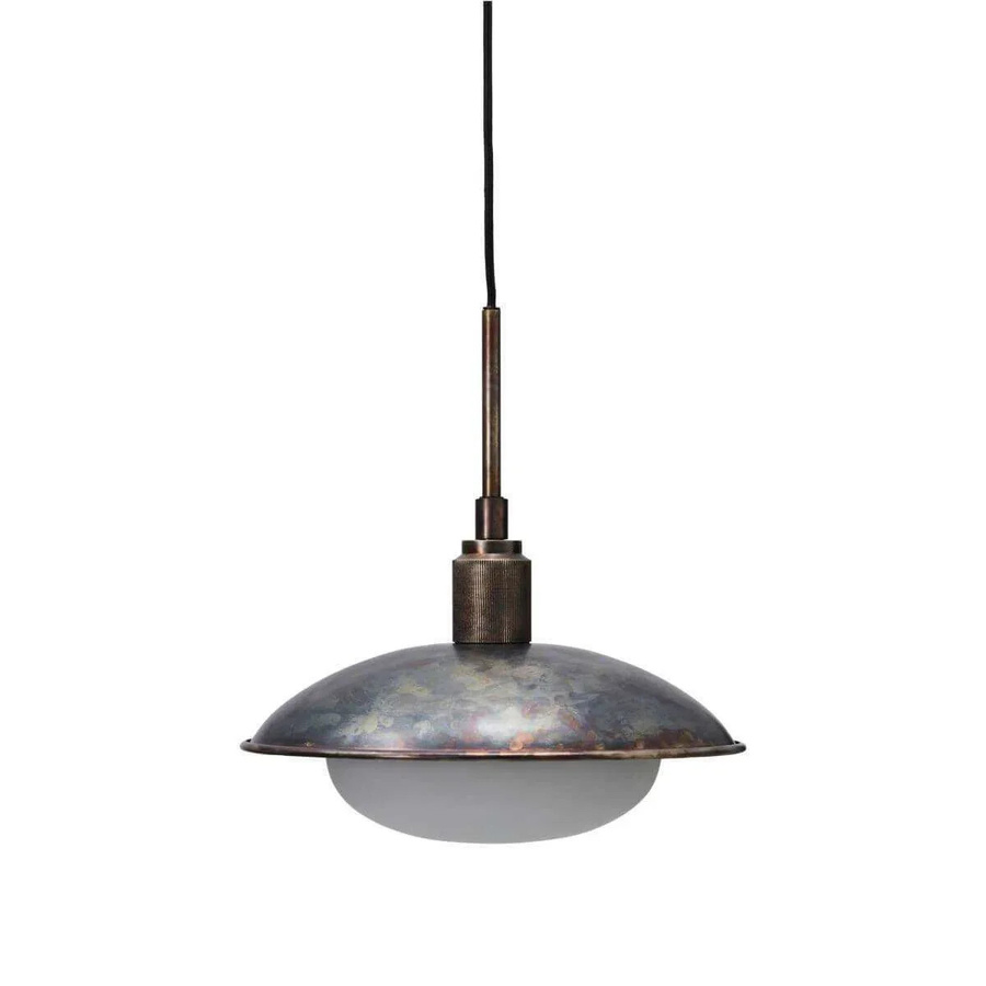 House Doctor Hängeleuchte Boston in Antikbraun aus Metall im industriellen Design mit Durchmesser: 32 cm - Bild 1