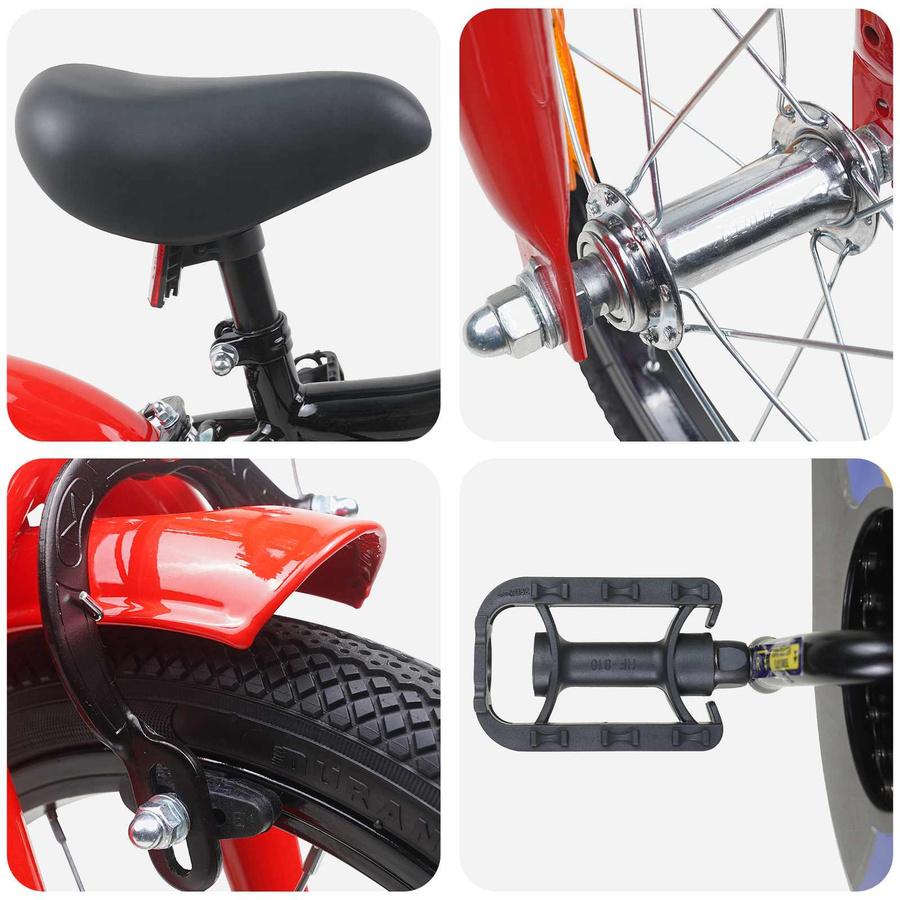 VD Home Furnishing Kinderfahrrad 12 Zoll Schwarz und Rot - Bild 1