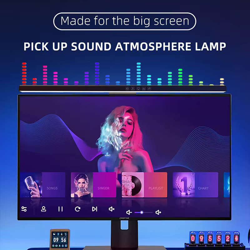 VENUSWING RGB Monitor Lichtleiste mit Musik-Rhythmus-Funktion und Dimmfunktion in Schwarz - Bild 3