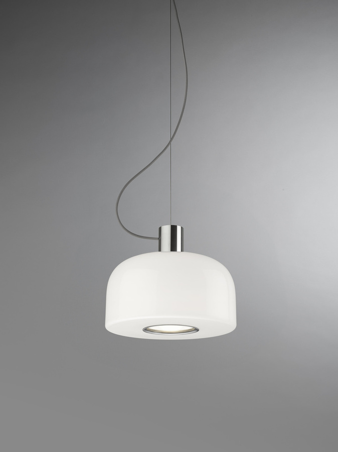 Flos Bellhop Glass Pendelleuchte in Silber mit transparentem Glas und Metall - Bild 2