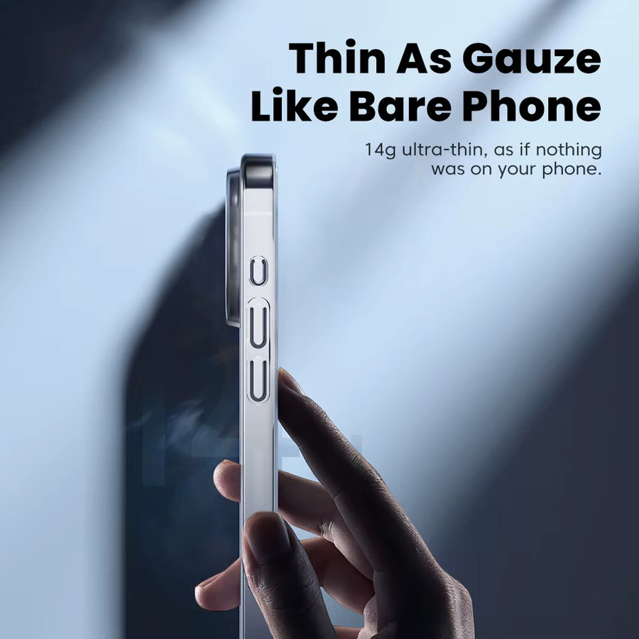 Toocki Translucent Matte Schutzhülle für iPhone 15 14 13 12 Pro Max, stoßfeste und kratzfeste transparente PC-Hülle in Blau und Transparent - Bild 2