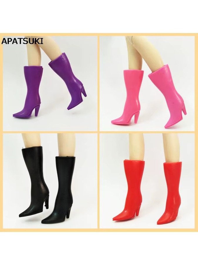 Barbie High-Heel-Schuhe, lange Stiefel, Puppenzubehör, 4 Farben - Bild 1