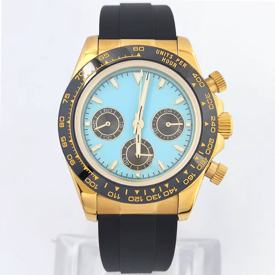 OUMASHI Chronograph, Gold, Kautschukarmband, 39 mm, Herren - Bild 4