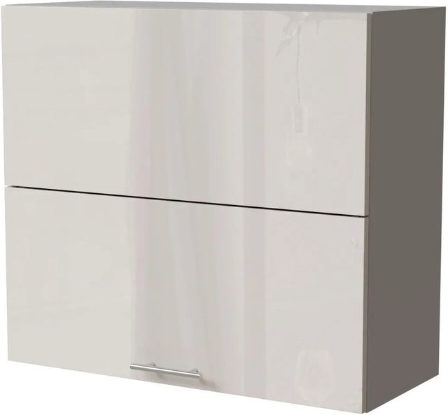 Feldmann-Wohnen Klapphängeschrank Brerra W8B/80-AV in Grau und Creme Hochglanz, B/T/H: 80 x 32,5 x 72 cm - Bild 1