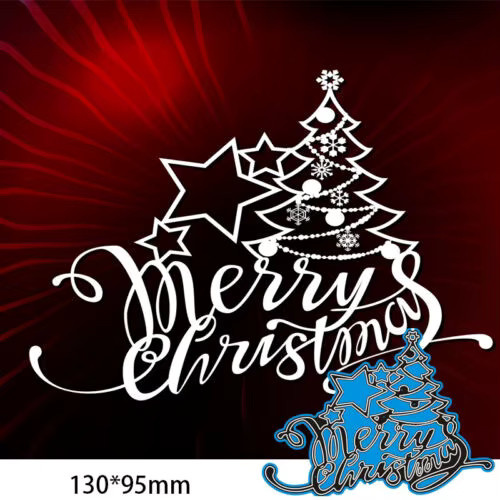 Silberne Metall-Stanzschablone für Scrapbooking und Handwerk mit Motiv für Geburtstag und Weihnachten - Bild 4