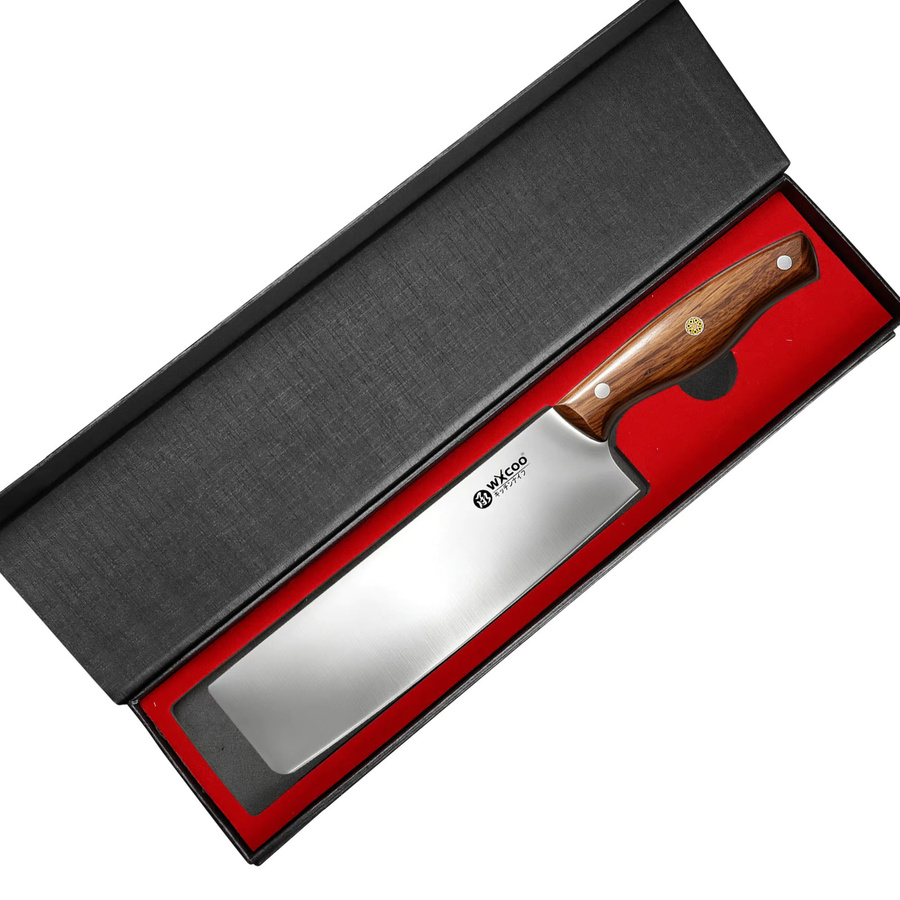 WXCOO Japanisches Fleischbeil Cleaver aus Holz mit Geschenkbox, 19,81 cm Kochmesser für Fleisch, Gemüse und Fisch - Bild 5