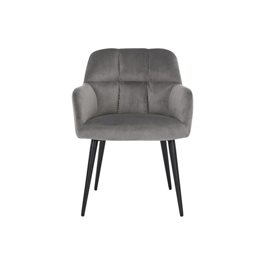 Vente-unique Stuhl Pega in Grau aus Samt mit Metallgestell, Breite: 58,5 cm - Bild 2
