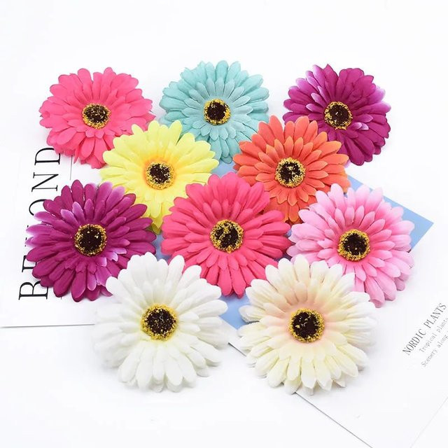 Künstliche Gerbera von dywjt in Multicolor für Scrapbooking, Hochzeit und Weihnachtsdekoration, 10 Stück - Bild 1