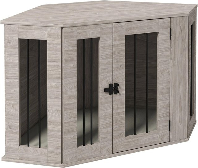 PawHut Hundehütte mit Kissen für mittelgroße Hunde, Walnuss, B/T/H: 104 x 55 x 63 cm - Bild 1