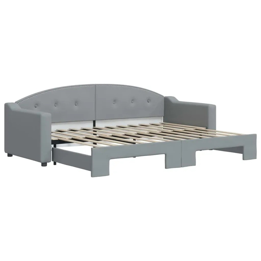 vidaXL Ausziehbares Tagesbett in Hellgrau mit Stoffbezug B/T/H: 80 x 200 cm - Bild 2