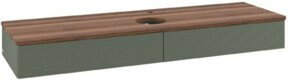 V&B Waschtischunterschrank Antao mit Frontstruktur in Weiss, Grau und Green, B/T: 160 x 50 cm - Bild 1