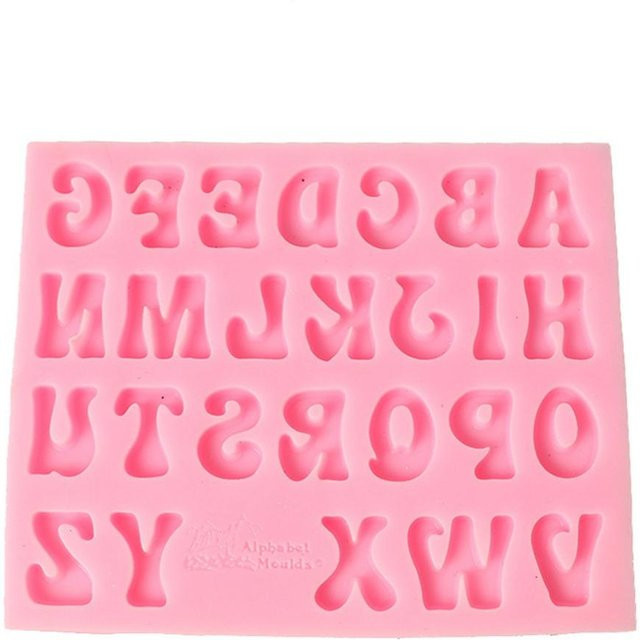 CosyHome Silikonform Buchstabenform für Kuchen, Kekse und Schokolade in Pink - Bild 1