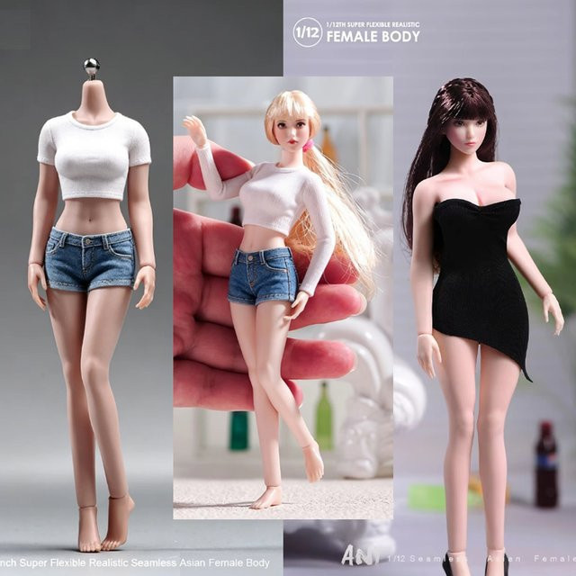 JIAOU DOLL Actionfigur, weiblicher Körper, Suntan, Maßstab 1:12 - Bild 1