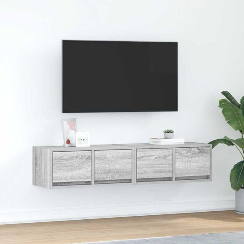 Vidaxl TV-Schrank Set 2 Stück Grau Sonoma Holzwerkstoff B/T/H: 60 x 31 x 25,5 cm - Bild 1