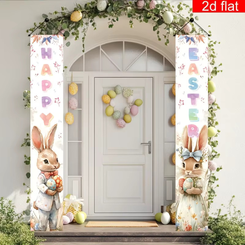 VIKAMA Oster-Türvorhang mit Blumen- und Tiermotiven, Mehrfarbig, Höhe: 180 cm - Bild 2