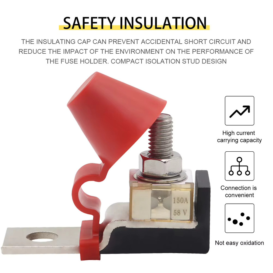 ALLOYSEED Marine-Batteriesicherung PPS-Sicherungsblock mit 58-V-Ringsicherung in Rot für Boot, LKW, Wohnmobil und Kran, 30 A–300 A - Bild 2