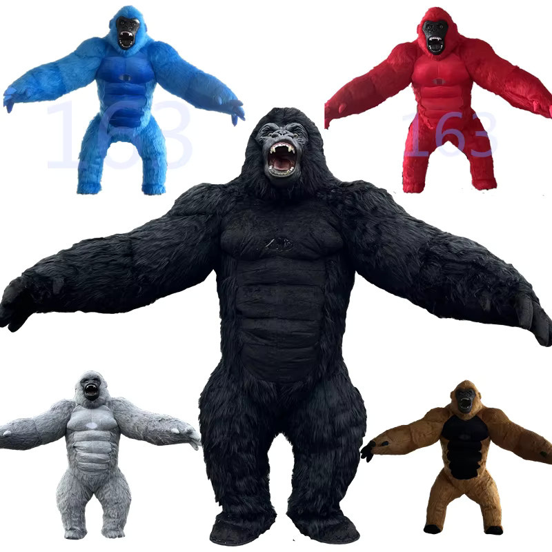 Gorilla-Maskottchen-Kostüm, King Kong, aufblasbares Kostüm, 2,6 Meter - Bild 2