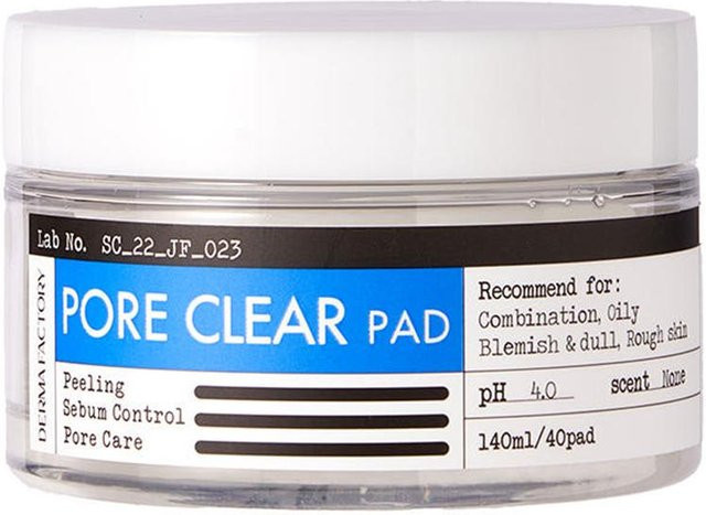 DERMA FACTORY Pore Clear Pad, 140 ml, AHA, BHA - Bild 1